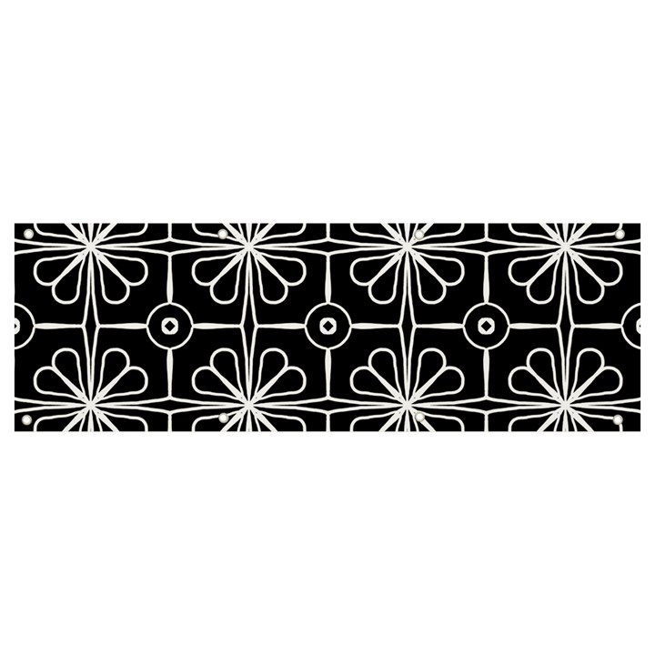 Seamless-pattern Black Banner and Sign 9  x 3 