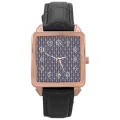 Seamless-pattern Gray Rose Gold Leather Watch  by nateshop