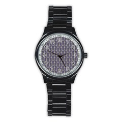 Seamless-pattern Gray Stainless Steel Round Watch by nateshop