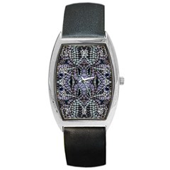 Abstract Kaleido Barrel Style Metal Watch by kaleidomarblingart