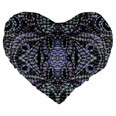 Abstract Kaleido Large 19  Premium Flano Heart Shape Cushions by kaleidomarblingart