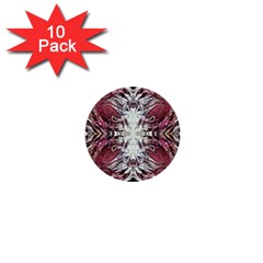 Pink On Gold Symmetry 1  Mini Buttons (10 Pack)  by kaleidomarblingart