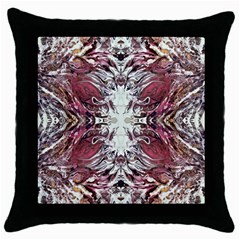 Pink On Gold Symmetry Throw Pillow Case (black) by kaleidomarblingart