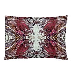 Pink On Gold Symmetry Pillow Case (two Sides) by kaleidomarblingart