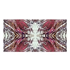 Pink On Gold Symmetry Satin Shawl 45  X 80  by kaleidomarblingart