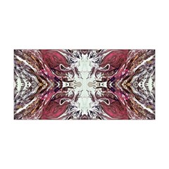 Pink On Gold Symmetry Yoga Headband by kaleidomarblingart