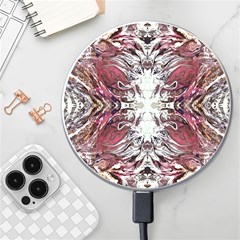 Pink On Gold Symmetry Wireless Charger by kaleidomarblingart