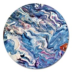 Abstract Waves Magnet 5  (round) by kaleidomarblingart