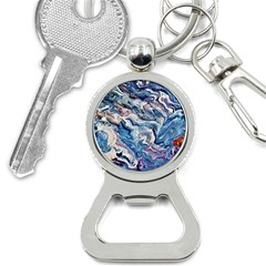 Abstract Waves Bottle Opener Key Chain by kaleidomarblingart