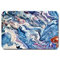 Abstract Waves Large Doormat  by kaleidomarblingart