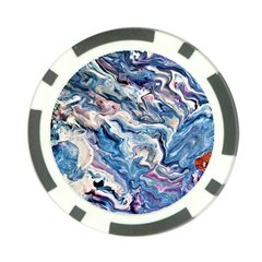 Abstract Waves Poker Chip Card Guard by kaleidomarblingart