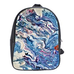 Abstract Waves School Bag (large) by kaleidomarblingart