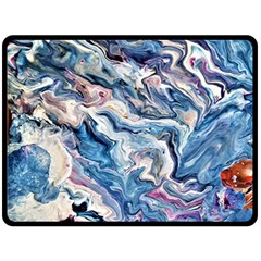 Abstract Waves Fleece Blanket (large)  by kaleidomarblingart