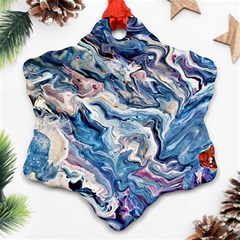 Abstract Waves Ornament (snowflake) by kaleidomarblingart