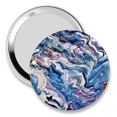 Abstract Waves 3  Handbag Mirrors by kaleidomarblingart