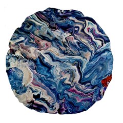 Abstract Waves Large 18  Premium Round Cushions by kaleidomarblingart