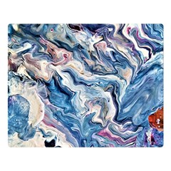 Abstract Waves Double Sided Flano Blanket (large)  by kaleidomarblingart