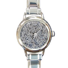 Cracked Texture Print Round Italian Charm Watch