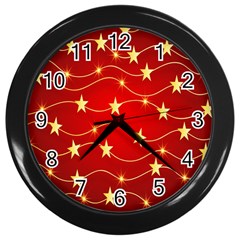 Background Christmas Decoration Holiday Xmas Shiny Wall Clock (black) by artworkshop