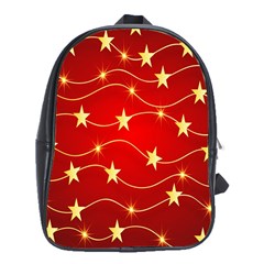 Background Christmas Decoration Holiday Xmas Shiny School Bag (xl) by artworkshop