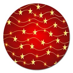 Background Christmas Decoration Holiday Xmas Shiny Magnet 5  (round) by artworkshop