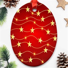 Background Christmas Decoration Holiday Xmas Shiny Oval Ornament (two Sides) by artworkshop