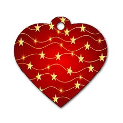 Background Christmas Decoration Holiday Xmas Shiny Dog Tag Heart (two Sides) by artworkshop