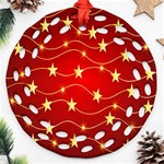 Background Christmas Decoration Holiday Xmas Shiny Ornament (Round Filigree) Front