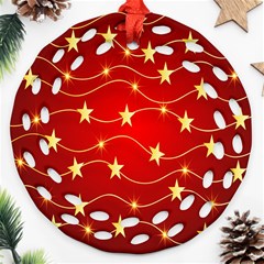 Background Christmas Decoration Holiday Xmas Shiny Round Filigree Ornament (two Sides) by artworkshop