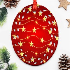 Background Christmas Decoration Holiday Xmas Shiny Oval Filigree Ornament (two Sides) by artworkshop