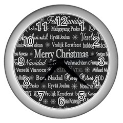 Abstract Advent Backdrop Background Card Wall Clock (silver)