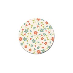  Background Colorful Floral Flowers Golf Ball Marker by artworkshop