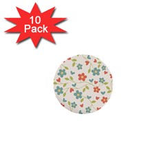  Background Colorful Floral Flowers 1  Mini Buttons (10 Pack)  by artworkshop