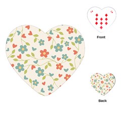  Background Colorful Floral Flowers Playing Cards Single Design (heart) by artworkshop