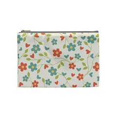  Background Colorful Floral Flowers Cosmetic Bag (medium) by artworkshop