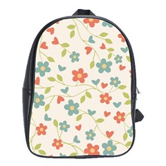  Background Colorful Floral Flowers School Bag (large) by artworkshop