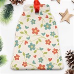  Background Colorful Floral Flowers Bell Ornament (Two Sides) Front