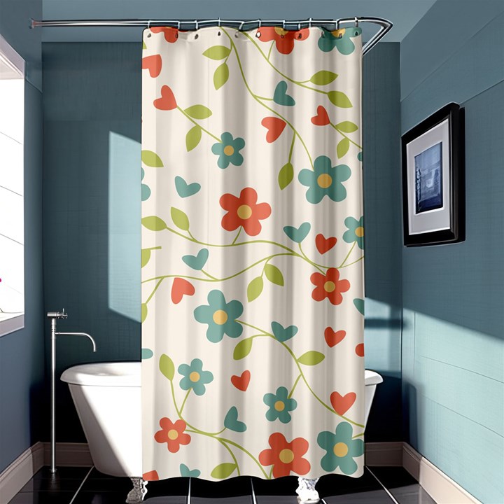  Background Colorful Floral Flowers Shower Curtain 36  x 72  (Stall) 