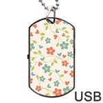  Background Colorful Floral Flowers Dog Tag USB Flash (One Side) Front