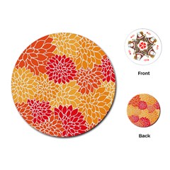 Background Colorful Floral Playing Cards Single Design (round) by artworkshop