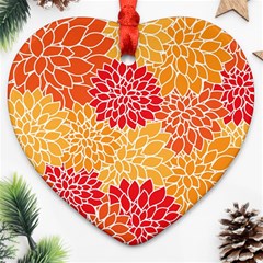 Background Colorful Floral Heart Ornament (two Sides) by artworkshop