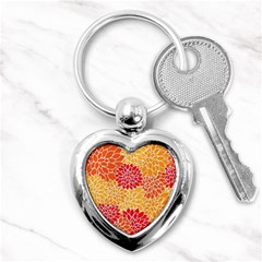 Background Colorful Floral Key Chain (heart) by artworkshop