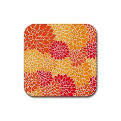 Background Colorful Floral Rubber Coaster (square) by artworkshop