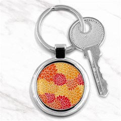 Background Colorful Floral Key Chain (round) by artworkshop