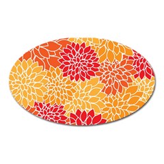 Background Colorful Floral Oval Magnet by artworkshop