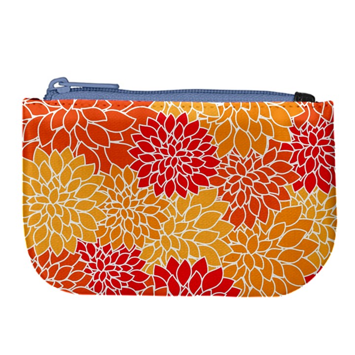 Background Colorful Floral Large Coin Purse