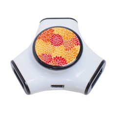 Background Colorful Floral 3-port Usb Hub by artworkshop