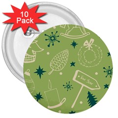 Angel Artwork Ball Christmas  3  Buttons (10 Pack)  by artworkshop