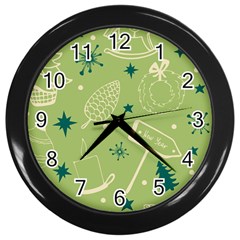 Angel Artwork Ball Christmas  Wall Clock (black) by artworkshop