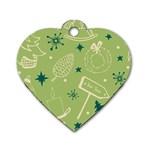 Angel Artwork Ball Christmas  Dog Tag Heart (One Side) Front